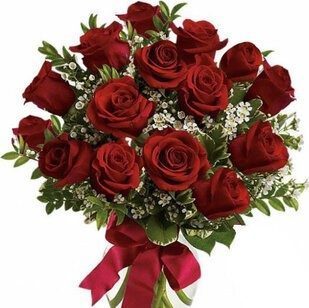 15 red roses with greenery | Flower Delivery Novorossiysk